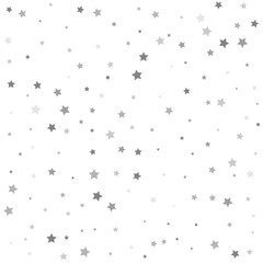 Abstract pattern of random falling silver stars. Festival decor.