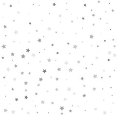 Fototapeta premium Texture of silver foil. Falling silver stars abstract decoration for party, birthday celebrate, anniversary or event, festive.