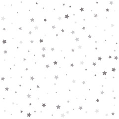 Shiny background. Abstract pattern of random falling silver stars.