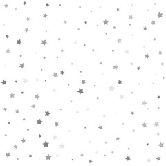 Christmas stars background vector, flying silver sparkles confetti. Texture of silver foil.