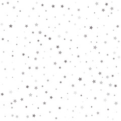 Silver flying stars confetti magic cosmic christmas vector. Glitter pattern for banner, greeting card.