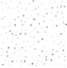 Silver flying stars confetti magic cosmic christmas vector. Shiny background.