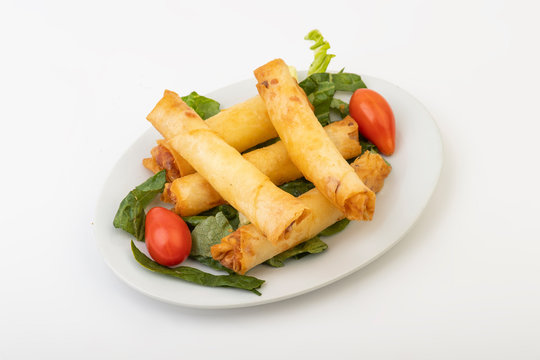 Crunchy crispy cheese rolls isolated on white background, Cheese Rolls on white