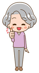 Illustration of senior woman doing a good job