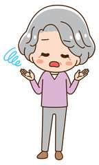 Illustration that senior woman is in trouble