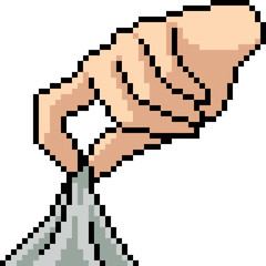 Fototapeta premium vector pixel art hand pick