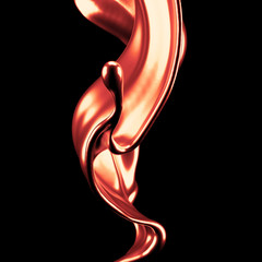 Luxury elegant splash liquid gold. 3d illustration, 3d rendering.