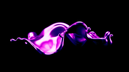 Luxury elegant splash liquid gold. 3d illustration, 3d rendering.