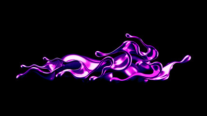 Luxury elegant splash liquid gold. 3d illustration, 3d rendering.