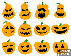 Halloween Pumpkin. Scary face. All Saints' Day. Frighten. For your design.