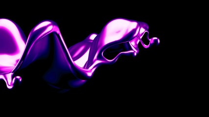 Luxury elegant splash liquid gold. 3d illustration, 3d rendering.