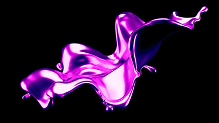 Luxury elegant splash liquid gold. 3d illustration, 3d rendering.