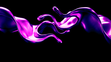 Luxury elegant splash liquid gold. 3d illustration, 3d rendering.