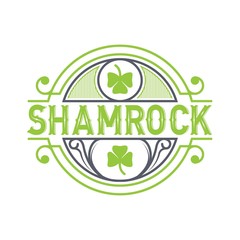 cloverleaf vector logo with ornaments