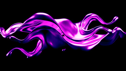 Luxury elegant splash liquid gold. 3d illustration, 3d rendering.