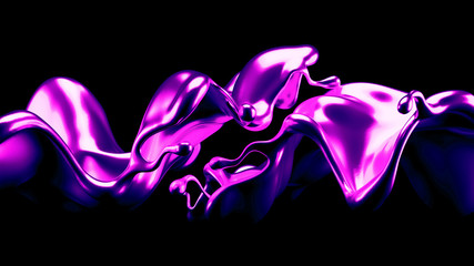 Luxury elegant splash liquid gold. 3d illustration, 3d rendering.