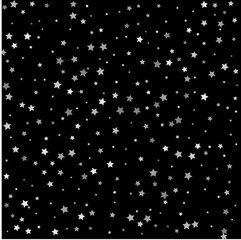 Confetti cover from silver stars. Festival decor.