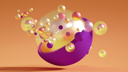 Minimalism geometry background. 3d illustration, 3d rendering.