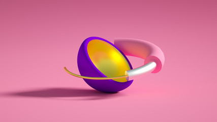 Minimalism geometry background. 3d illustration, 3d rendering.