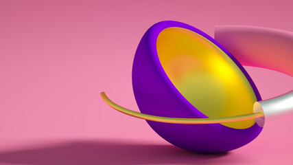 Minimalism geometry background. 3d illustration, 3d rendering.