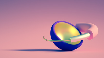 Minimalism geometry background. 3d illustration, 3d rendering.