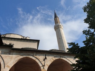 Fototapeta na wymiar Sarajevo / Bosina and Herzegovina - 19July 2019: The mosque in Sarajevo city, Bosina and Herzegovina