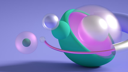 Minimalism geometry background. 3d illustration, 3d rendering.