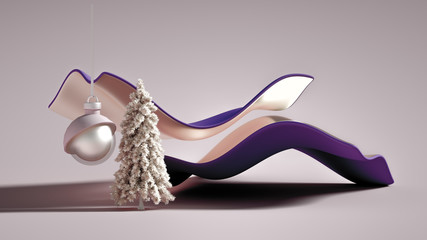 Minimalism geometry background. 3d illustration, 3d rendering.