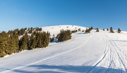 Fototapeta na wymiar Veterne hill in winter Mala Fatra mountains in Slovakia