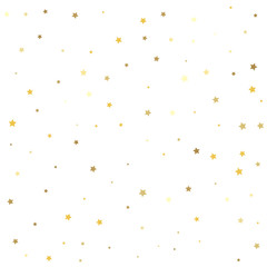 Vector illustration. Christmas stars background vector, flying gold sparkles confetti.