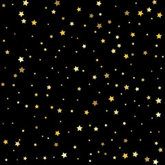 Premium sparkles stardust background pattern. Gold stars on a white background.