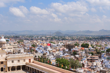 Obraz premium Udaipur,India,9,2007;View of the city of Udaipur from the City Palace