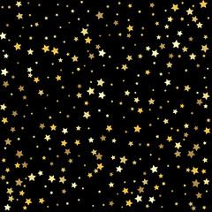 Confetti celebration. Gold stars on a white background.