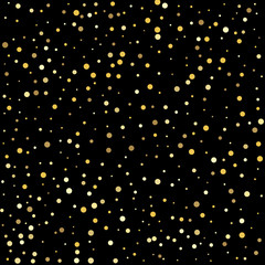 Vector illustration. Christmas dots background vector, flying gold sparkles confetti.