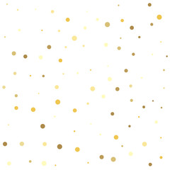 Christmas and New Year card, invitation, postcard, paper packaging. Confetti cover from gold dots.