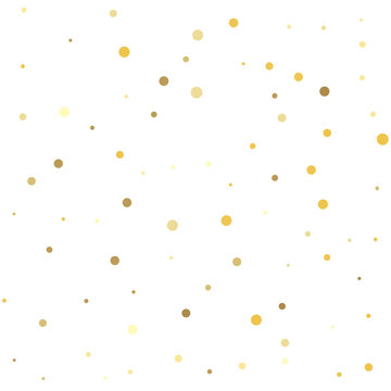 Texture Of Gold Foil. Gold Dots On A White Background.