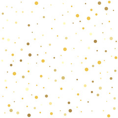 Falling golden dot abstract decoration for party, birthday celebrate, anniversary or event, festive. Confetti celebration.