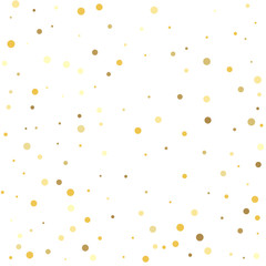 Texture of gold foil. Golden dots on a square background.
