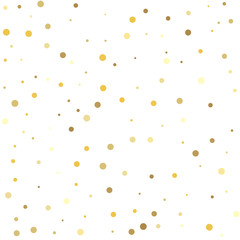 Glitter pattern for banner, greeting card. Gold dots.