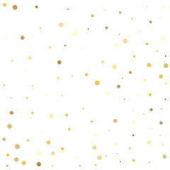 Template for holiday designs, invitation, party, birthday, wedding. Gold dots.