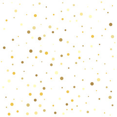 Falling golden dot abstract decoration for party, birthday celebrate, anniversary or event, festive. Texture of gold foil.