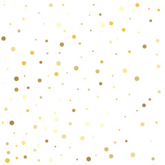 Gold flying dots confetti magic cosmic christmas vector. Vector illustration.