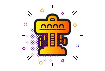 Amusement attraction park sign. Halftone circles pattern. Carousels icon. Classic flat attraction icon. Vector