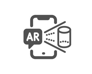 VR simulation sign. Augmented reality phone icon. 3d view symbol. Classic flat style. Simple augmented reality icon. Vector
