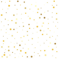Glitter pattern for banner, greeting card. Falling golden dot abstract decoration for party, birthday celebrate, anniversary or event, festive.