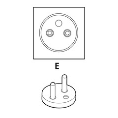 Steckdose Typ E [schwarz-wei&szlig;]