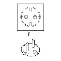 Schutzkontaksteckdose Typ F  [schwarz-weiß]