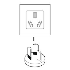 Steckdose Typ I [schwarz-wei&szlig;]