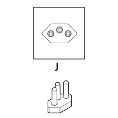 Steckdose Typ J [schwarz-weiß]