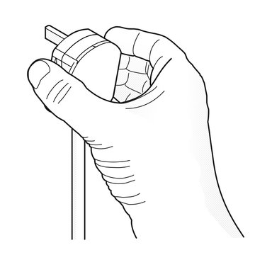 Commonwealth-Stecker Typ G mit Hand [schwarz-weiß]